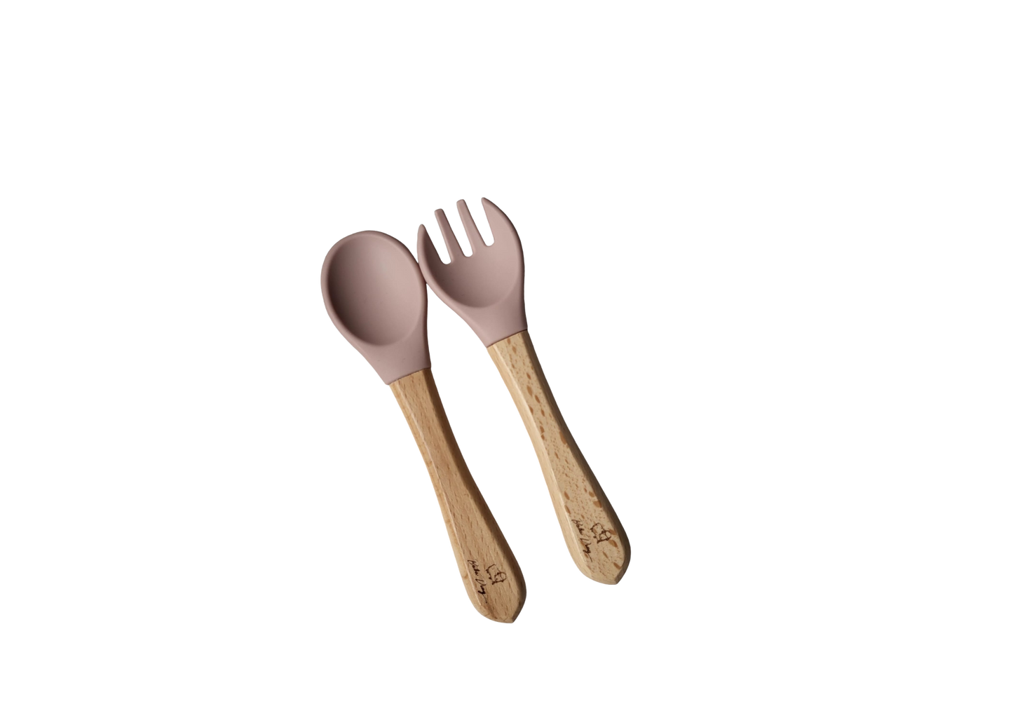Houten Siliconen Lepel en vork