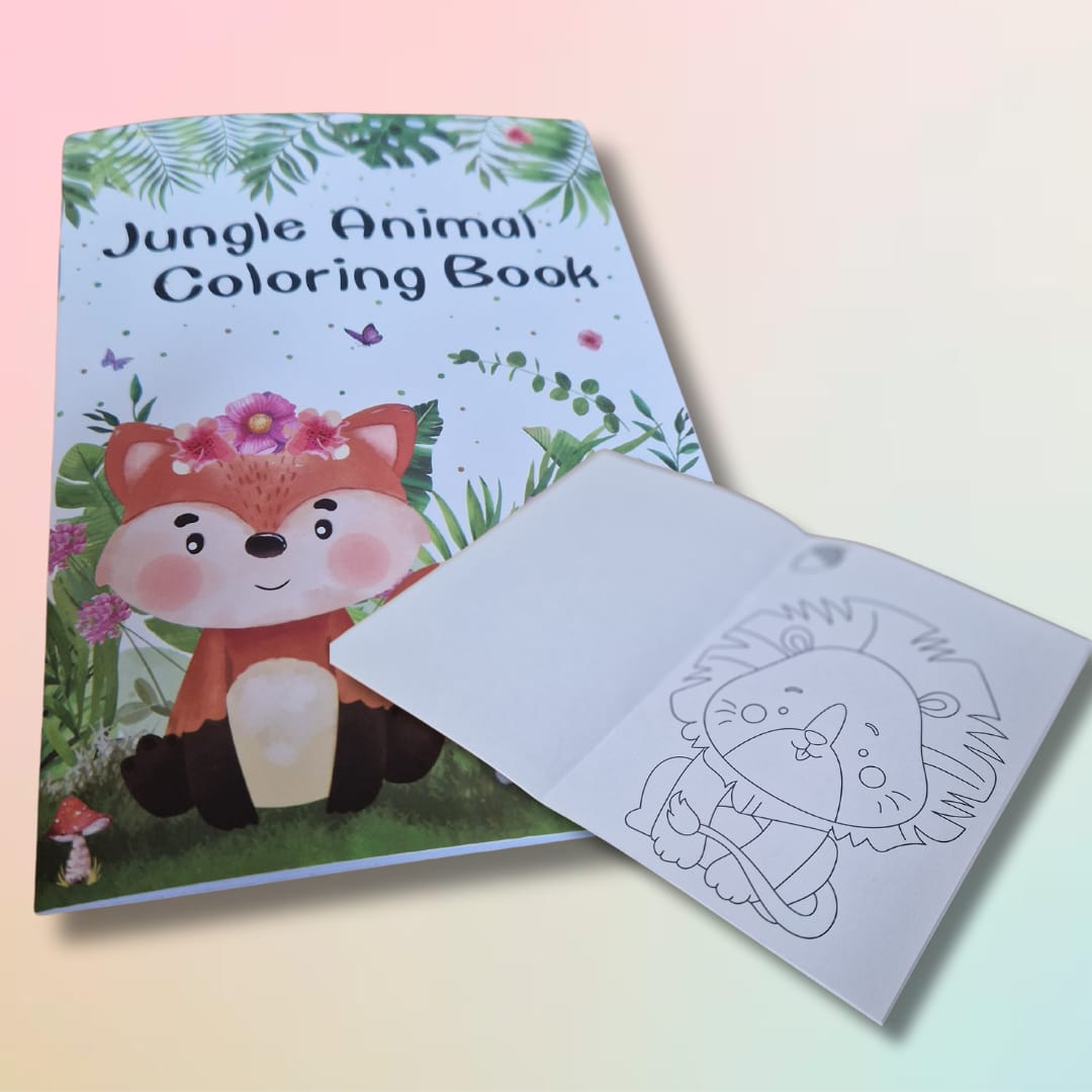 Jungle Kleurboek & Dierenvormige Waskrijtjes