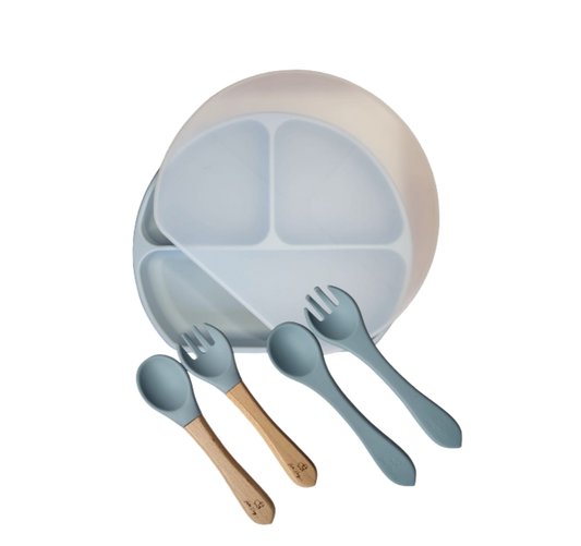 Combi Deal Verdeelbord + Bestek Dusty Blue