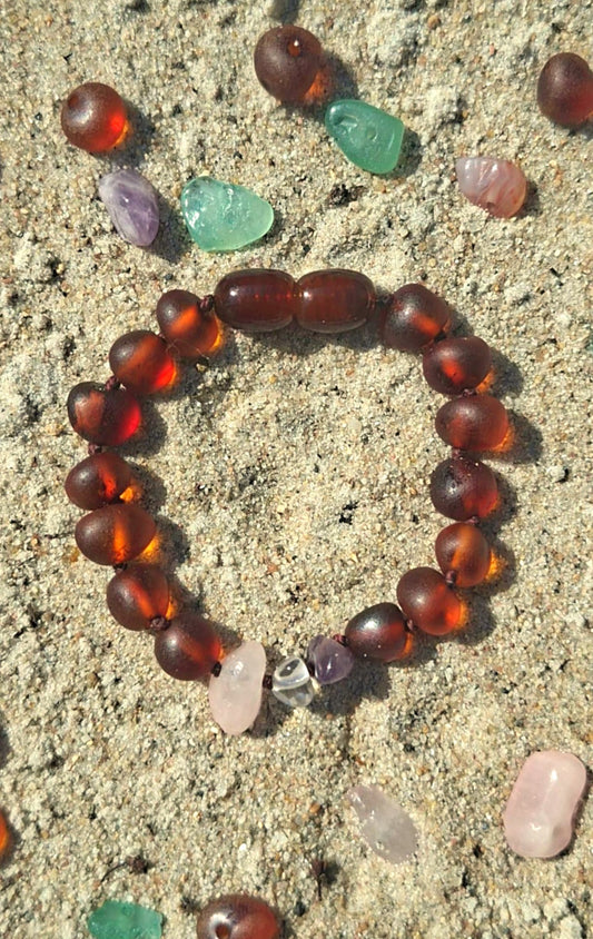 Barnsteen Armband op maat met Edelstenen